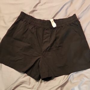 Aerie New With Tags Black Elastic Waist Shorts, Size Xxl